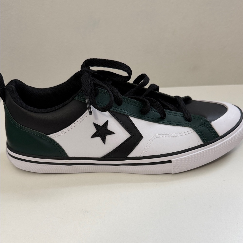 Converse Kids Black, White, and Green Star Sneakers Brand New